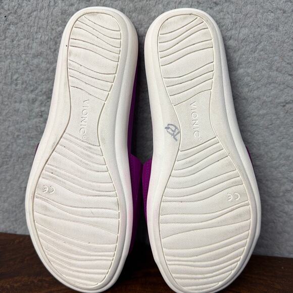 Vionic Slip On Sandals Val Nubuck Leather Orchid SZ 7 Comfort Orthotic Normcore - Picture 4 of 7